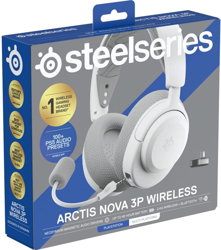 Bluetooth-гарнітура SteelSeries Arctis Nova 3P Wireless Multi Platform White (61687)