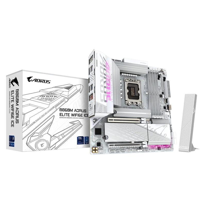 Материнська плата Gigabyte B860M Aorus Elite WiFi6E Ice Socket 1851