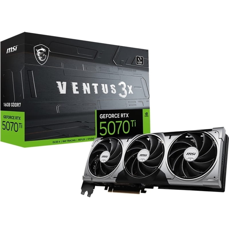 Видеокарта GF RTX 5070 Ti 16GB GDDR7 Ventus 3X MSI (GeForce RTX 5070 Ti 16G VENTUS 3X)
