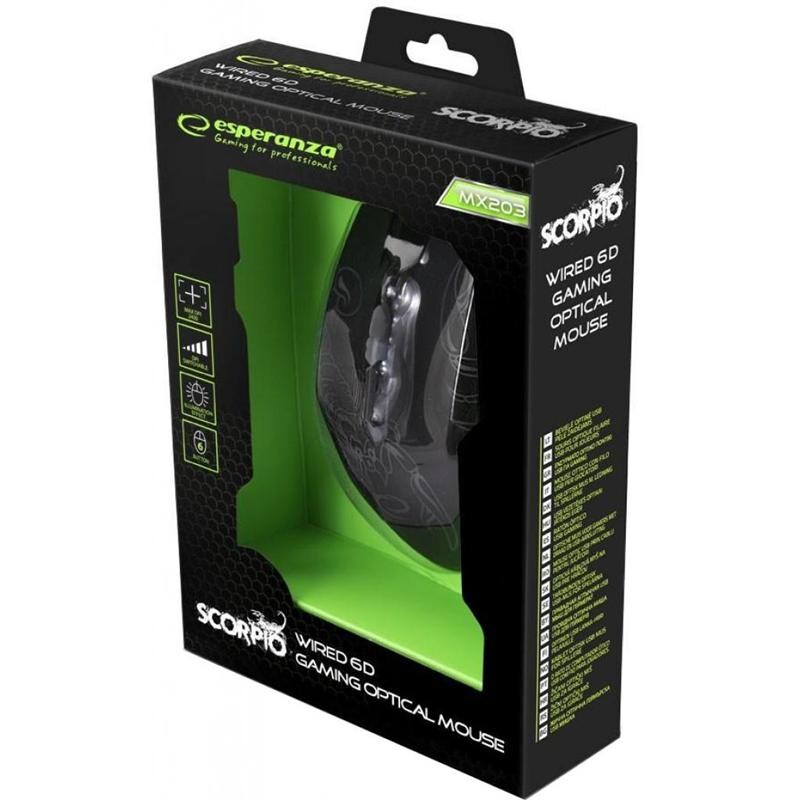 Мышь Esperanza EGM203B Scorpio Black/Blue USB