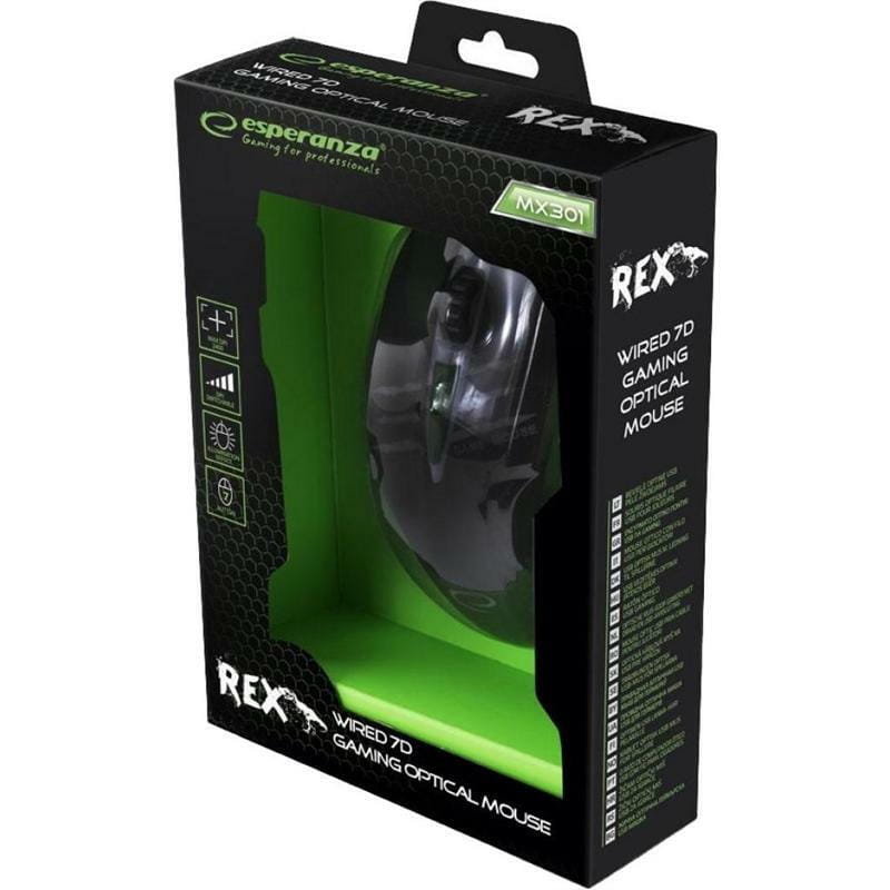 Мышь Esperanza MX301 Rex (EGM301) Black/Green USB