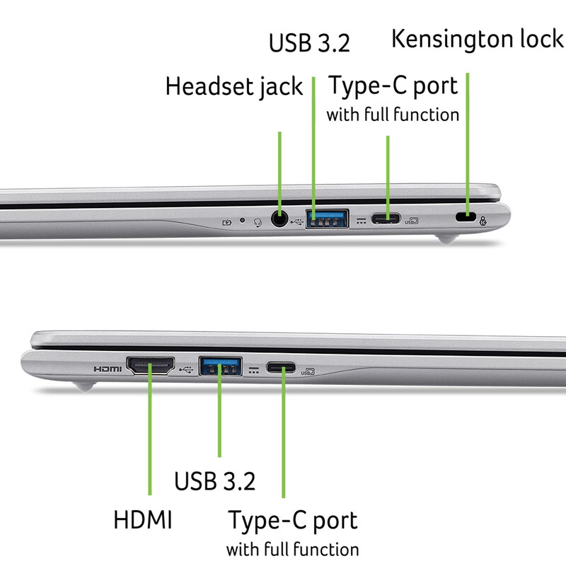 Ноутбук Acer Chromebook 315 CB315-6HT-39J0 (NX.JLYEU.001) Silver