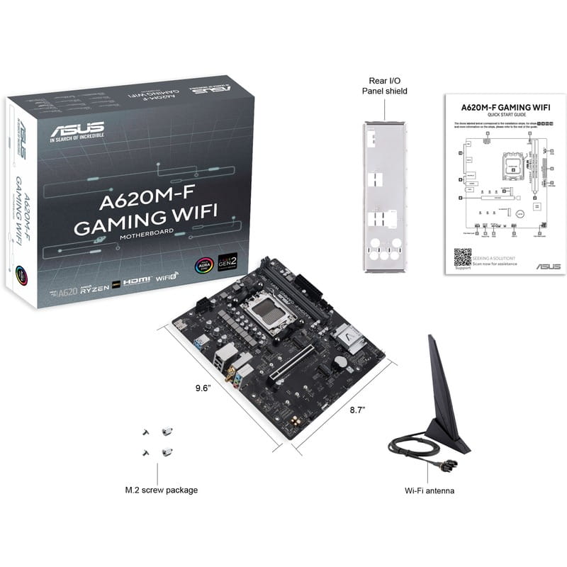 Материнская плата Asus A620M-F Gaming WiFi Socket AM5