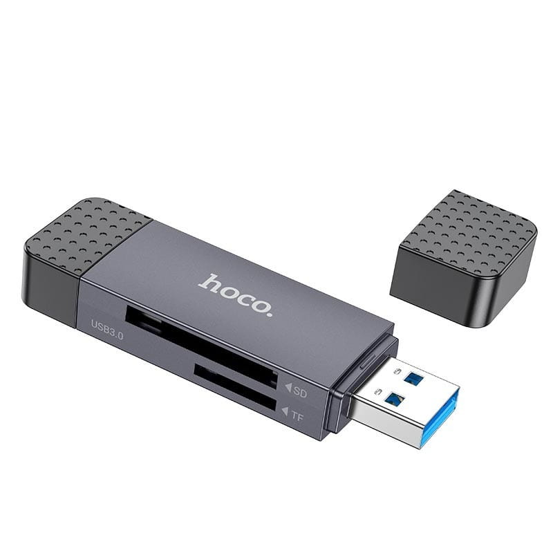 Картридер Hoco HB45 Spirit 2-in-1 USB-USB Type-C 3.0 Black (6942007620529)