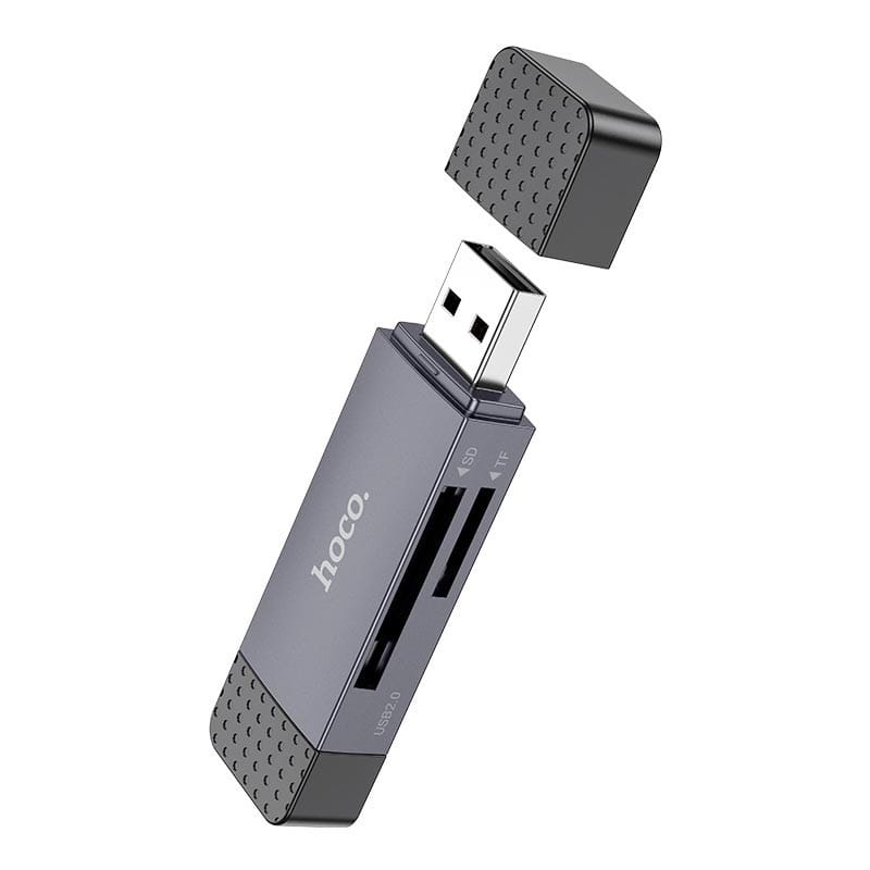 Картридер Hoco HB45 Spirit 2-in-1 USB-USB Type-C 3.0 Black (6942007620529)