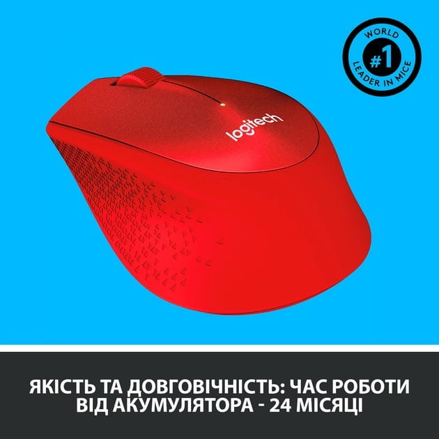 Мышь беспроводная Logitech M330 Silent Plus Red (910-004911)