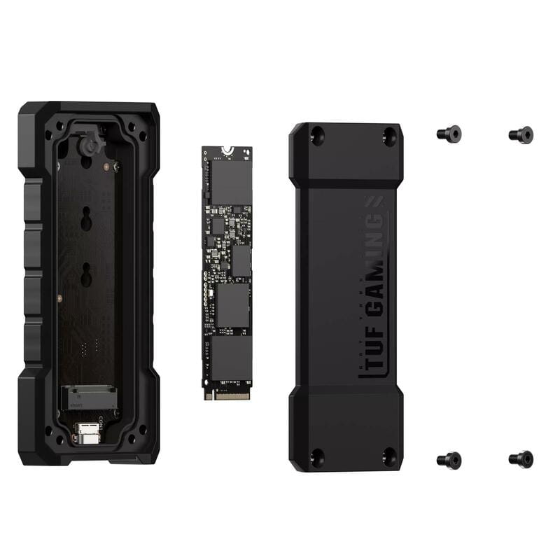 Зовнішня кишеня Asus TUF Gaming A2 PCIe NVMe M.2 2230/2242/2260/2280 USB Type-C 3.2 Black (90DD02X0-M09000)