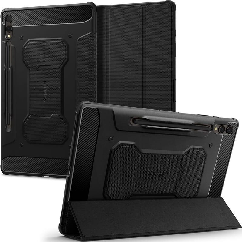 Чехол-книжка Spigen Rugged Armor Pro для Samsung Galaxy Tab S9+ 12.4 SM-X810/SM-X816 / Tab S10+ 12.4 SM-X820/SM-X826 Black (ACS06539)