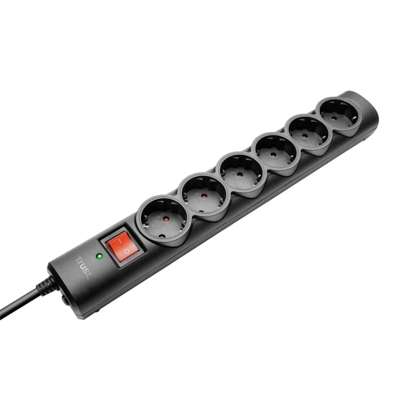 Сетевой фильтр Trust Surge Guard, 6 Schuko, 1.8 м, Black (21059_TRUST)