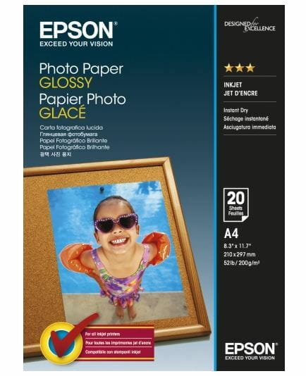 Фотобумага EPSON Glossy Photo Paper глянцевая 200г/м2 A4 20л (C13S042538)