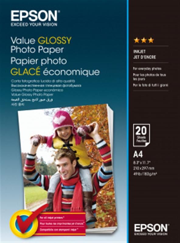 Фотопапiр EPSON Value Glossy Photo Paper глянцевая 183г/м2 A4 20л (C13S400035)