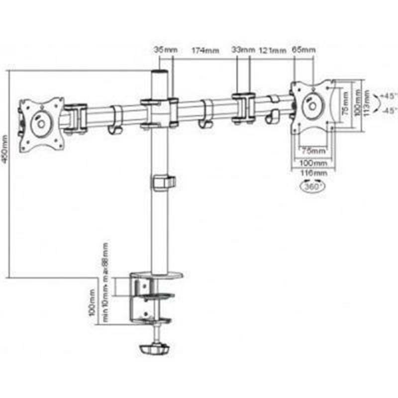 Кронштейн ITech MBS-12F (для 2-х мониторов)