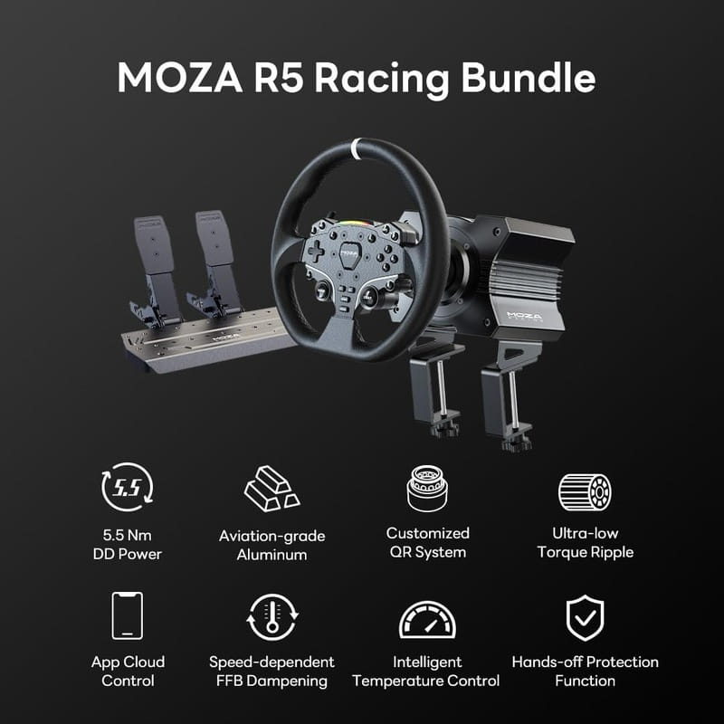 Кермо і педалі MOZA Racing R5 Racing Bundle for PC (RS20)