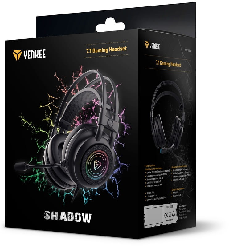 Гарнітура Yenkee YHP 3035 Shadow Gaming Black (45015553)