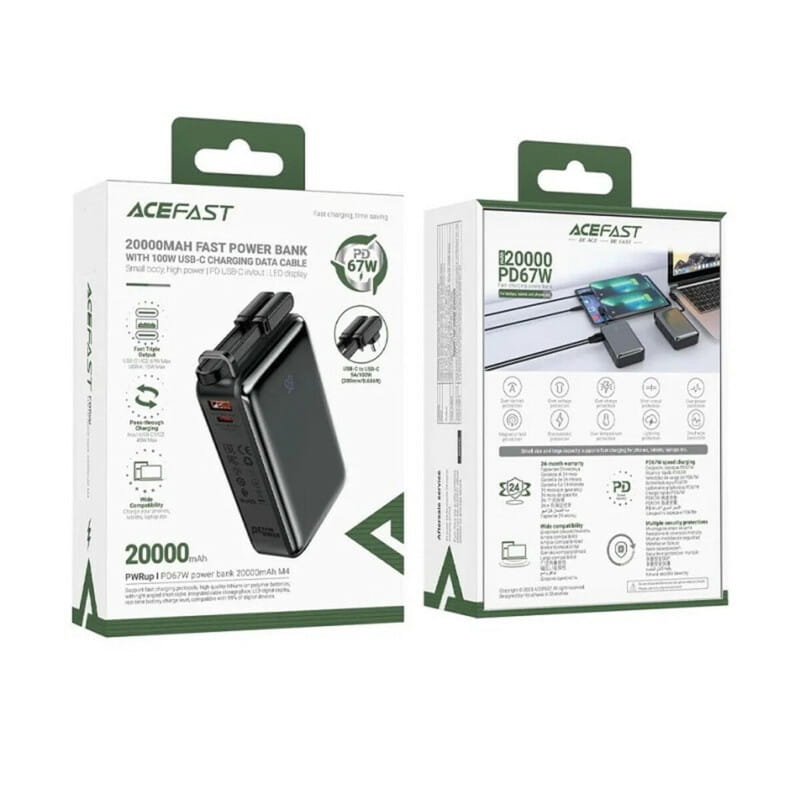 Универсальная мобильная батарея Acefast M14 20000mAh 22.5W Black (6974316283966)