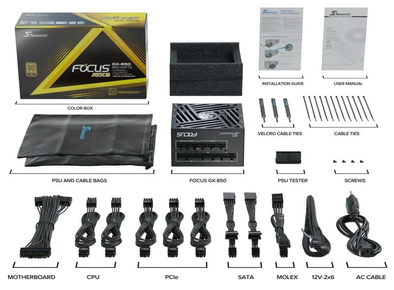 Блок живлення Seasonic Focus GX-850W ATX 3.1 Black