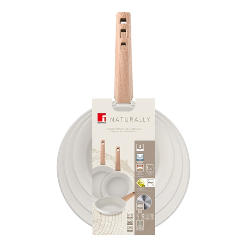 Набор сковородок Bergner Naturally 3 предмета (BG-34741-CR)