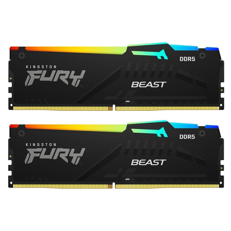 Модуль памяти DDR5 2x32GB/5200 Kingston Fury Beast RGB Black (KF552C40BB2AK2-64)