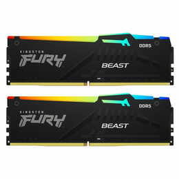 Модуль пам`яті DDR5 2x32GB/6400 Kingston Fury Beast RGB Black (KF564C32BBAK2-64)