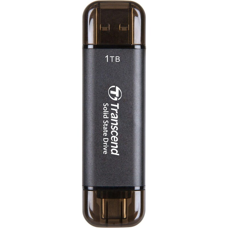 Накопичувач зовнішній SSD USB 3.1 Gen 2 Type-A/Type-C 1TB Transcend ESD310 Black (TS1TESD310C)