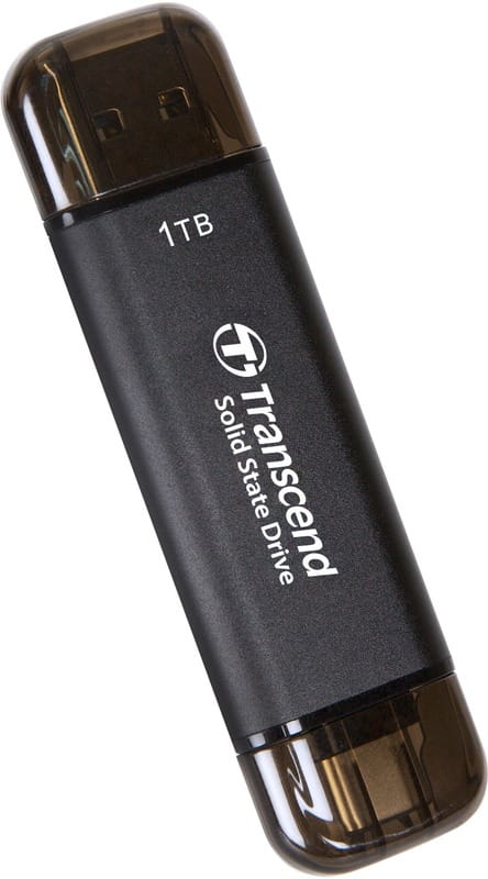 Накопитель внешний SSD USB 3.1 Gen 2 Type-A/Type-C 1.0TB Transcend ESD310 Black (TS1TESD310C)