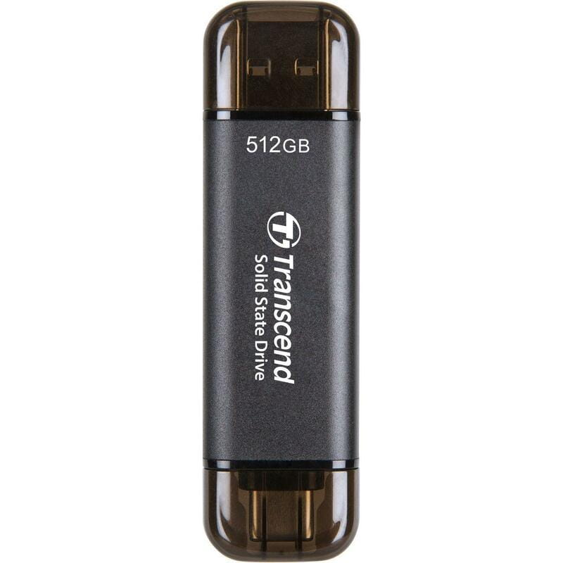 Накопичувач зовнішній SSD USB 3.1 Gen 2 Type-A/Type-C 512GB Transcend ESD310 Black (TS512GESD310C)