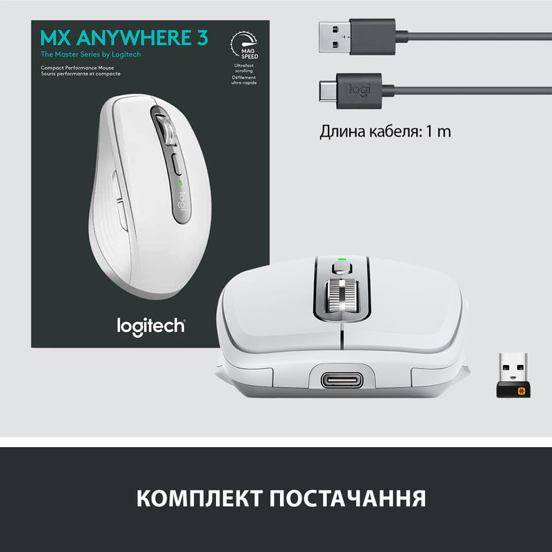 Мышь Logitech MX Anywhere 3 Wireless Pale Grey (910-005989)