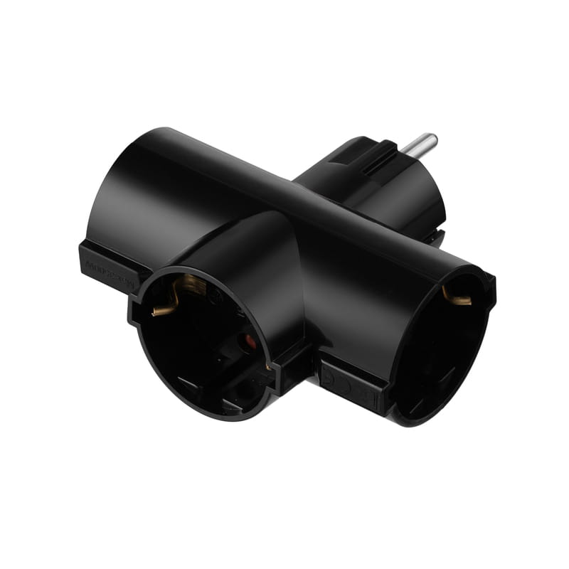 Сетевой адаптер 2E 3xТип F, 16A, черный (2E-AD0103BK)