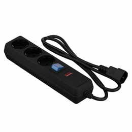 Фільтр живлення 2E 3 розетки, 1 м, черный (2E-U03C14M1BK)