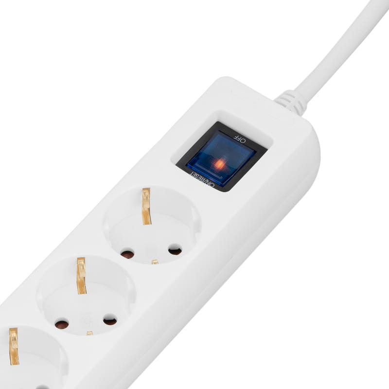 Сетевой фильтр 2E 5хSchuko, 1 х USB, 1 x USB-C, 3 м (2E-SP515M3USBWH)
