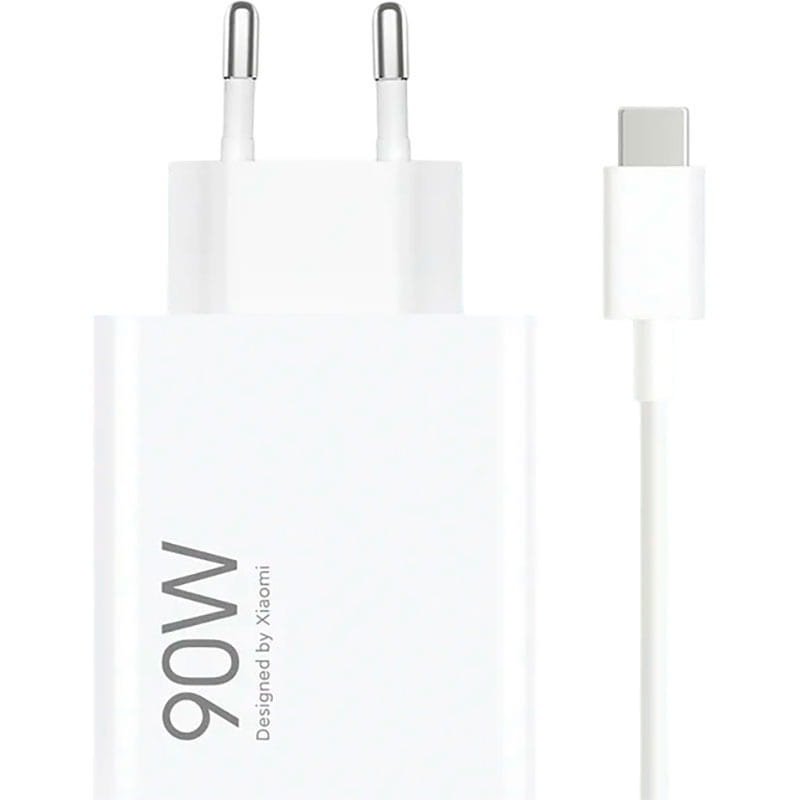 Зарядний пристрій Xiaomi 90W HyperCharge Combo USB-A White (BHR07ZBEU) + кабель Type-C