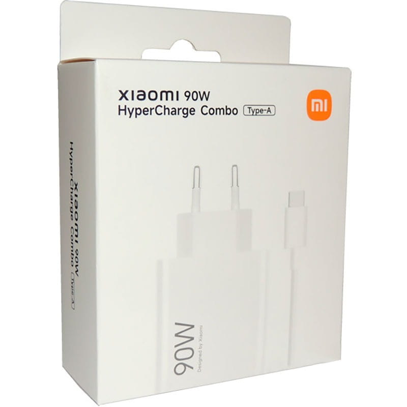 Зарядний пристрій Xiaomi 90W HyperCharge Combo USB-A White (BHR07ZBEU) + кабель Type-C