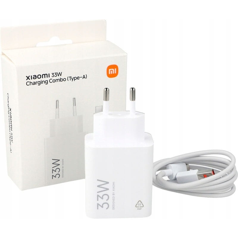 Зарядний пристрій Xiaomi 33W Charging Combo USB-A White (BHR9956EU) + кабель Type-C