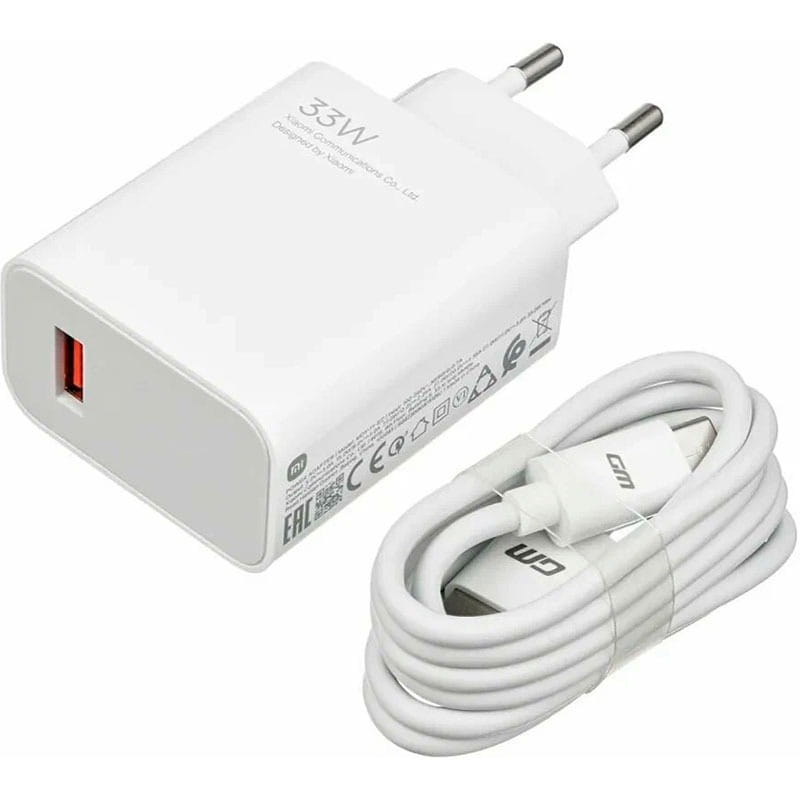 Зарядний пристрій Xiaomi 33W Charging Combo USB-A White (BHR9956EU) + кабель Type-C