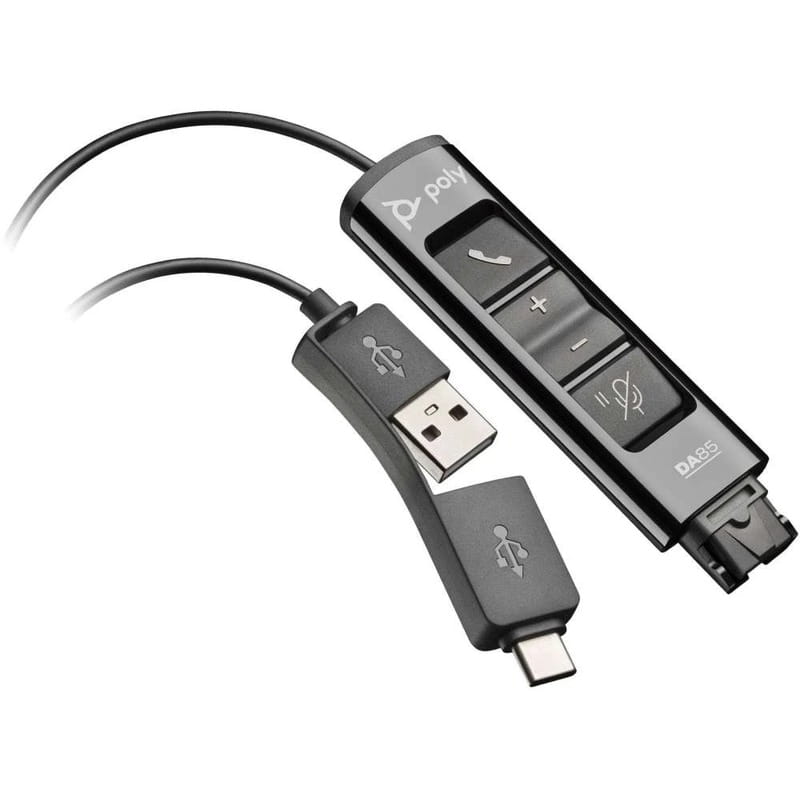 Адаптер Poly DA85 USB-A/C - QD (M/M), Black (786C7AA)