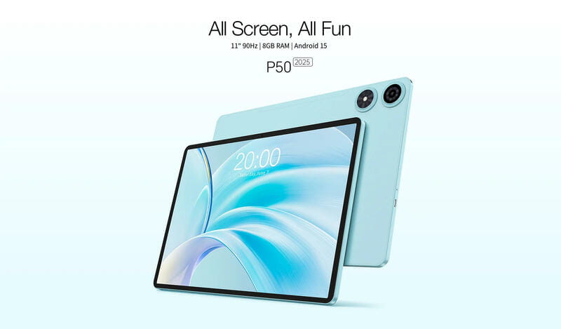 Планшет Teclast P50 (2025) 8/128GB 4G Sky Blue (6940709687550)