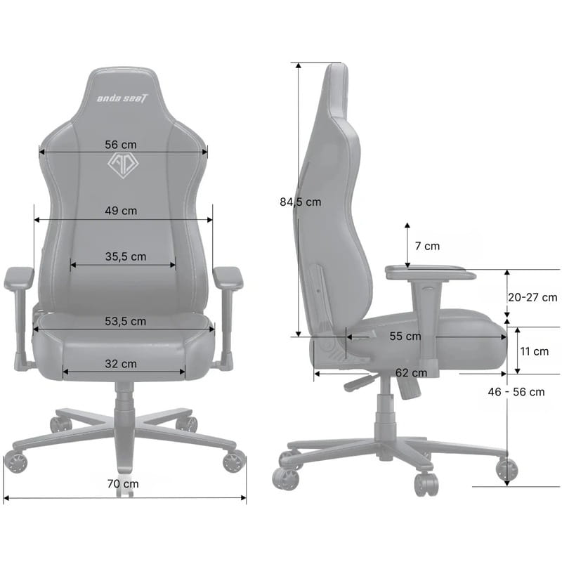 Крісло для геймерів Anda Seat Novis Size XL Gray (AD23-XL-01-G-F)