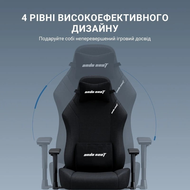 Крісло для геймерів Anda Seat Luna Pro Size L Black Fabric (AD18T-44-B-F)