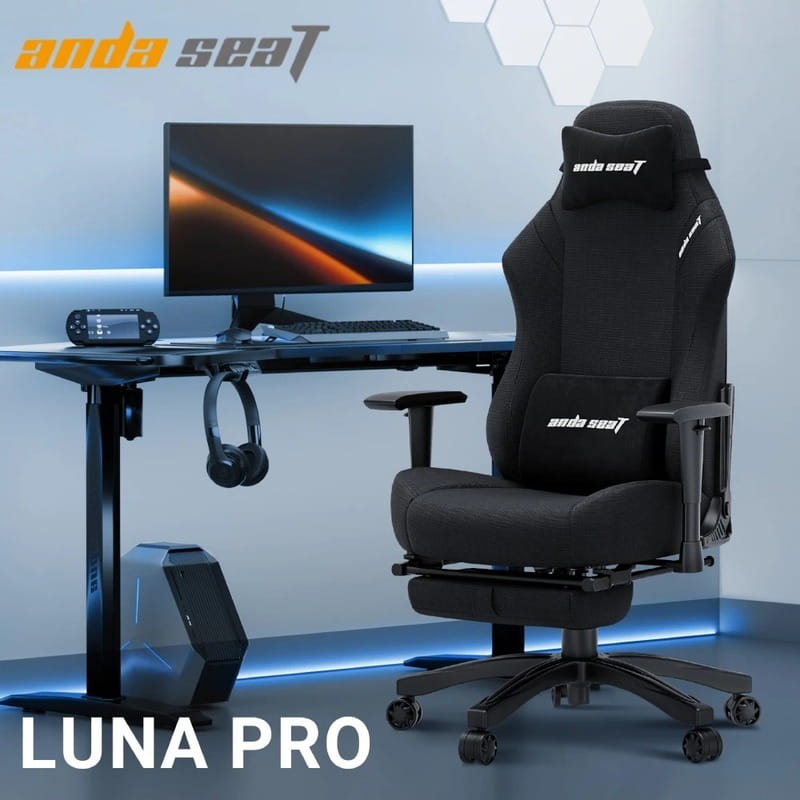 Крісло для геймерів Anda Seat Luna Pro Size L Black Fabric (AD18T-44-B-F)