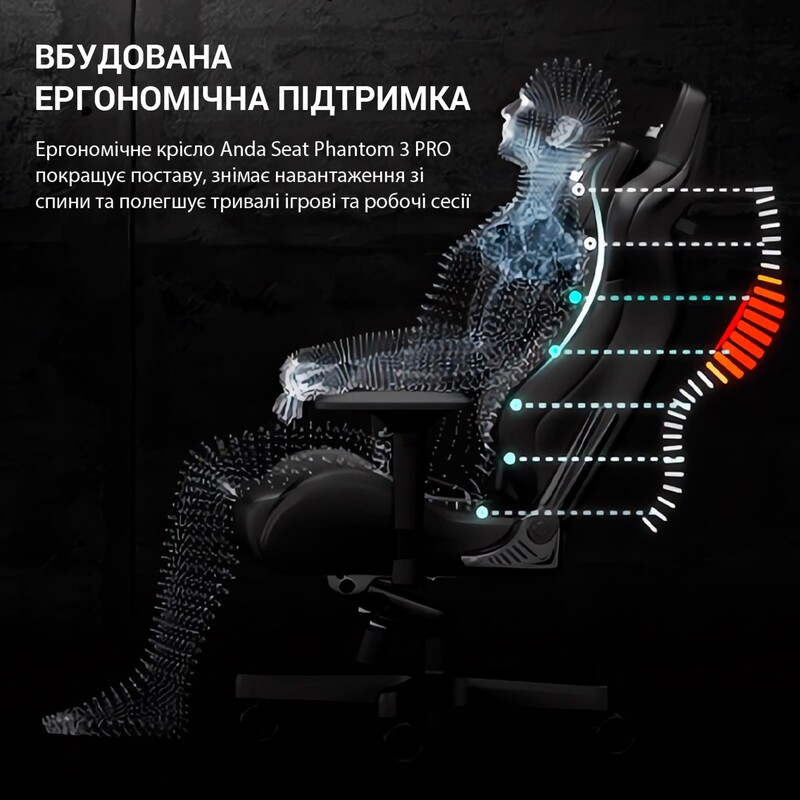 Кресло для геймеров Anda Seat Phantom 3 Pro Size L Dark Gray Linen Fabric (AD18YC-06-GB-F)
