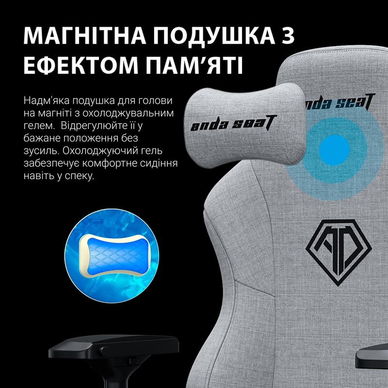 Кресло для геймеров Anda Seat Phantom 3 Pro Size L Dark Gray Linen Fabric (AD18YC-06-GB-F)