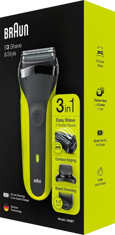 Електробритва Braun Series 3 300BT Black/Green