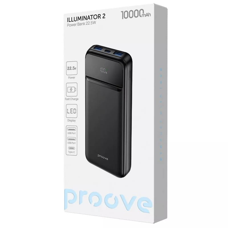 Універсальна мобільна батарея Proove Illuminator 2 22.5W 10000mAh Black (PBIP10212201)