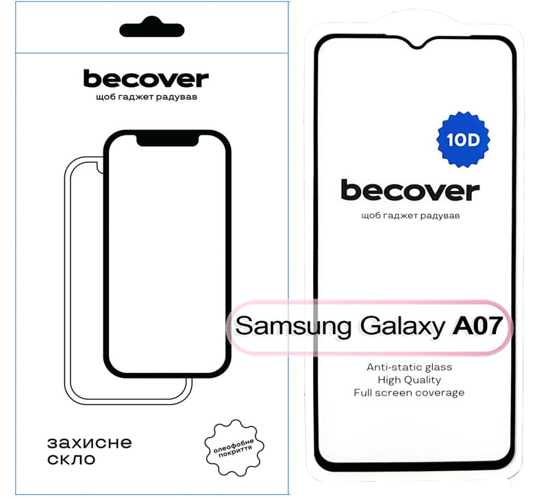 Захисне скло BeCover для Samsung Galaxy A07 SM-A075 Black (713731)