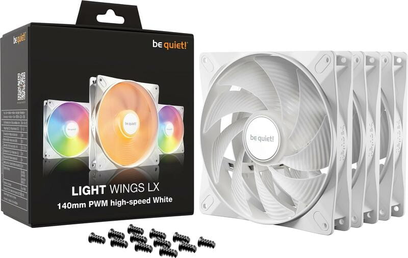 Вентилятор be quiet! Light Wings LX 140mm PWM High-Speed 3-Pack White (BL131)