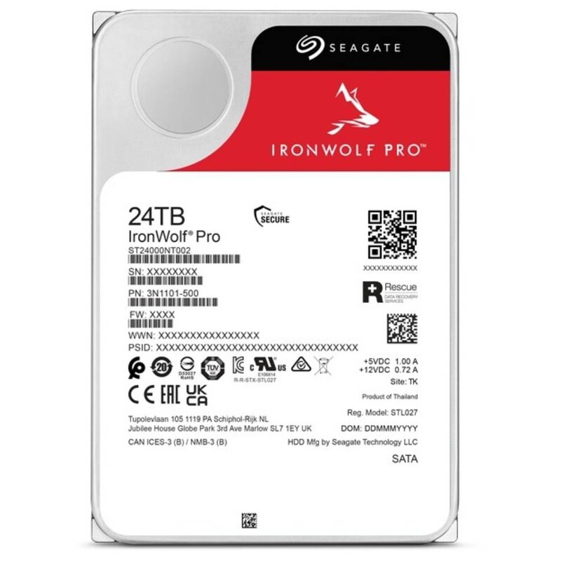 Накопитель HDD SATA 24.0TB Seagate IronWolf Pro 7200rpm 512MB (ST24000NT002)