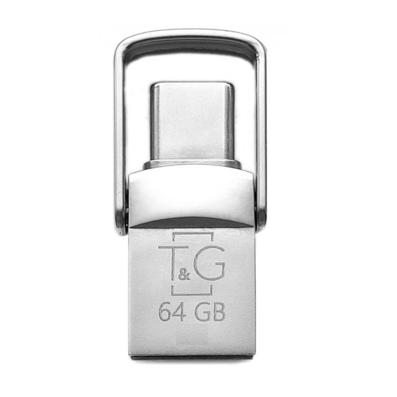 Флеш-накопитель USB 2.0 64GB Type-C T&G 104 Metal Series Silver (TG104TC-64G)