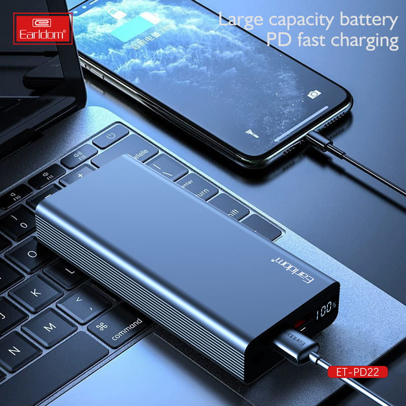 Универсальная мобильная батарея Earldom ET-PD22 20000mAh Black (PB-000122)