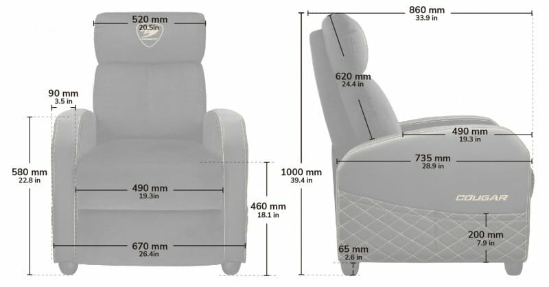 Кресло для геймеров Cougar Ranger Elite Jet Gray