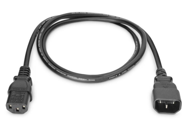 Кабель живлення Digitus C14-C13, M/F, 1.2 м (AK-440201-012-S)